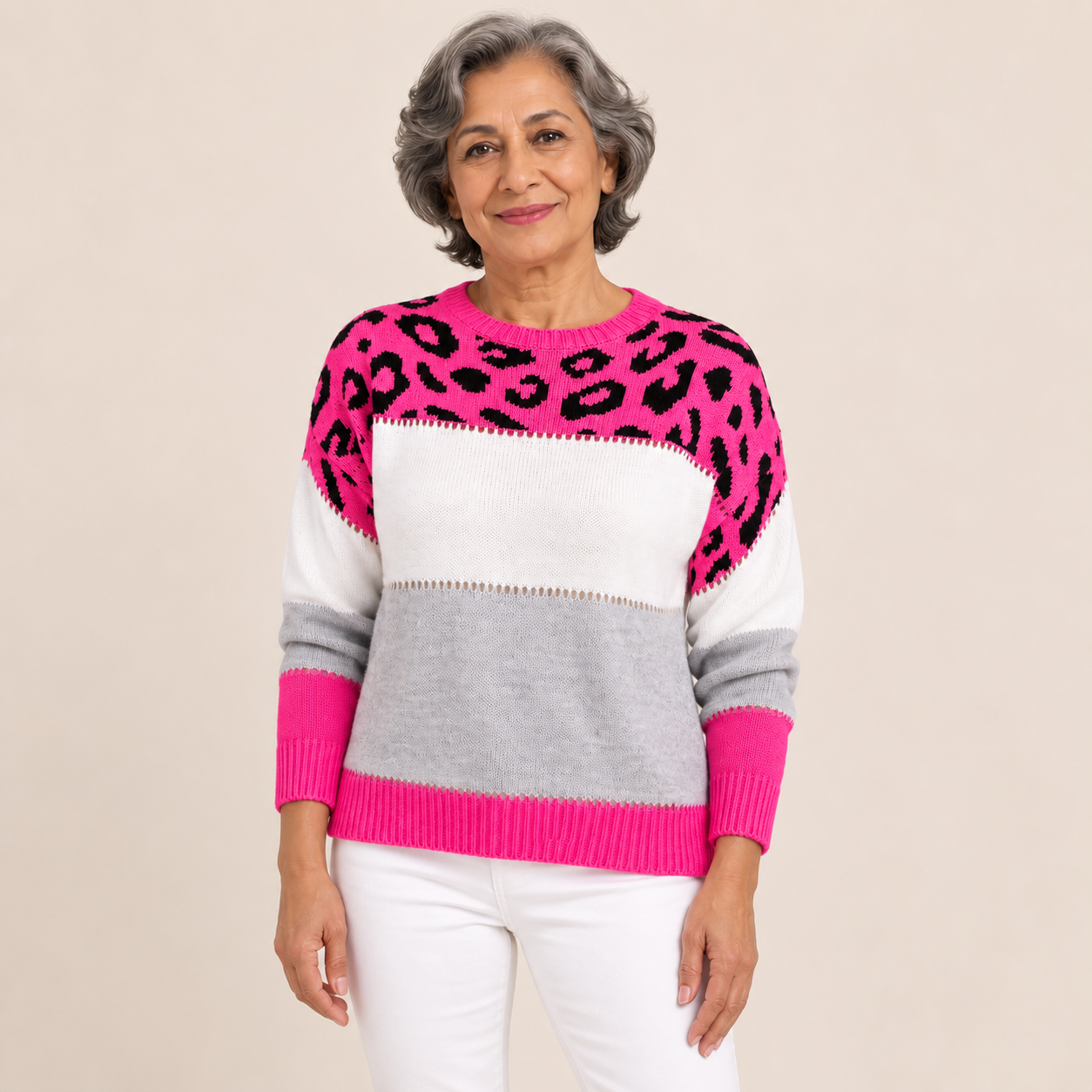 Patricia – Leopullover – Rosa