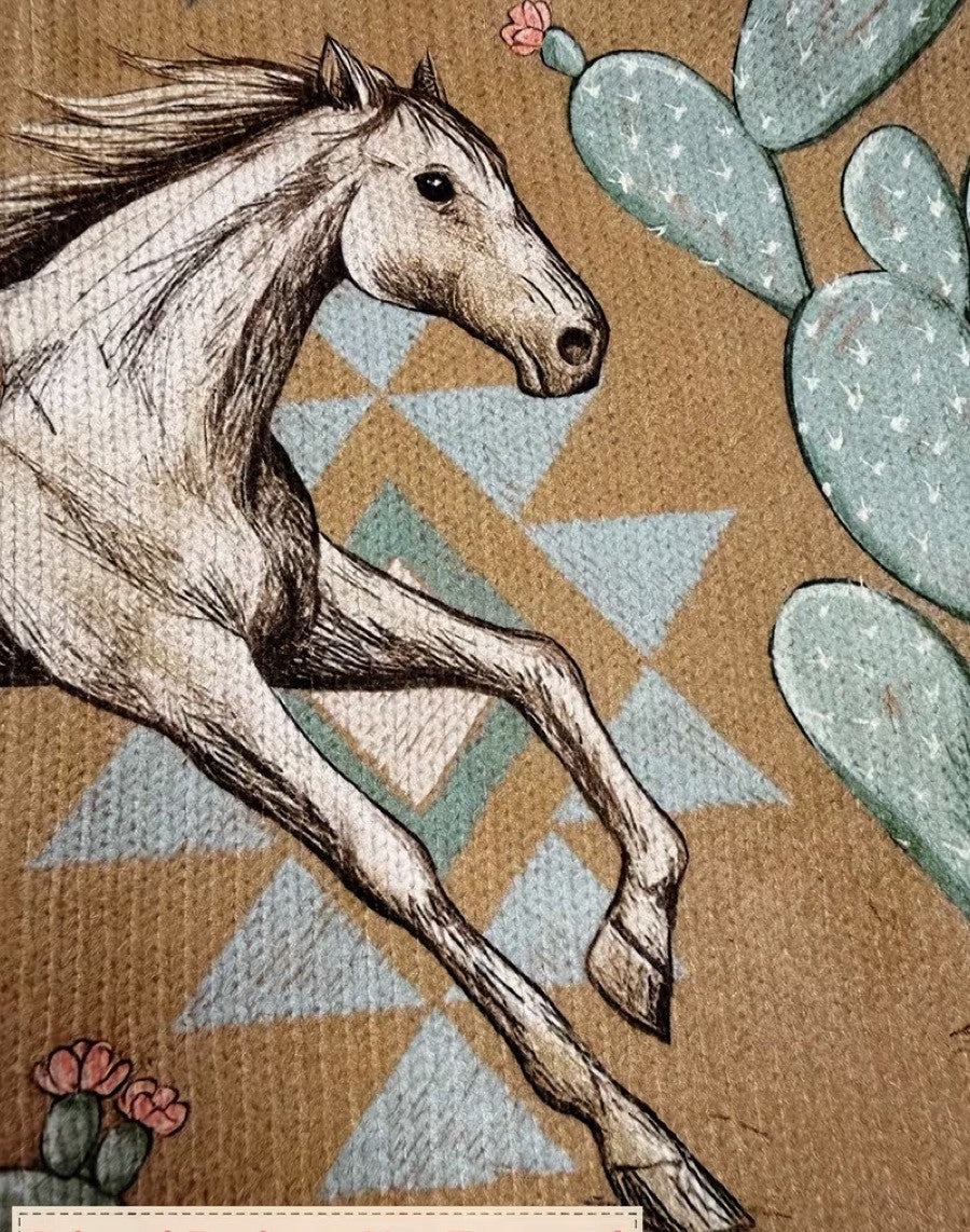 Damen Cardigan mit Southwestern horse und cactus pattern – Bild 4