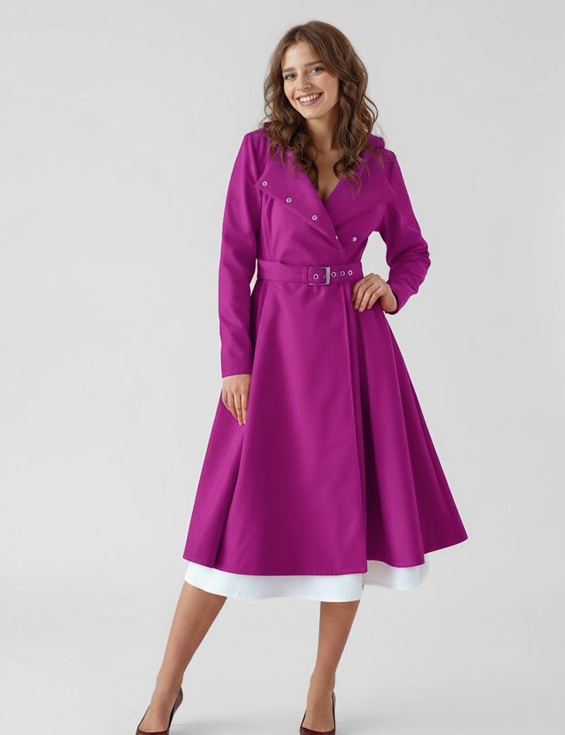 Raina palton impermeabil magenta - imagine 1