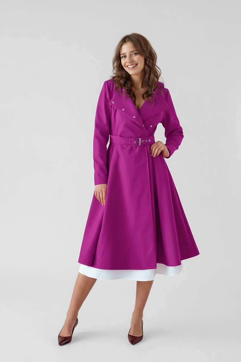Raina palton impermeabil magenta - imagine 1