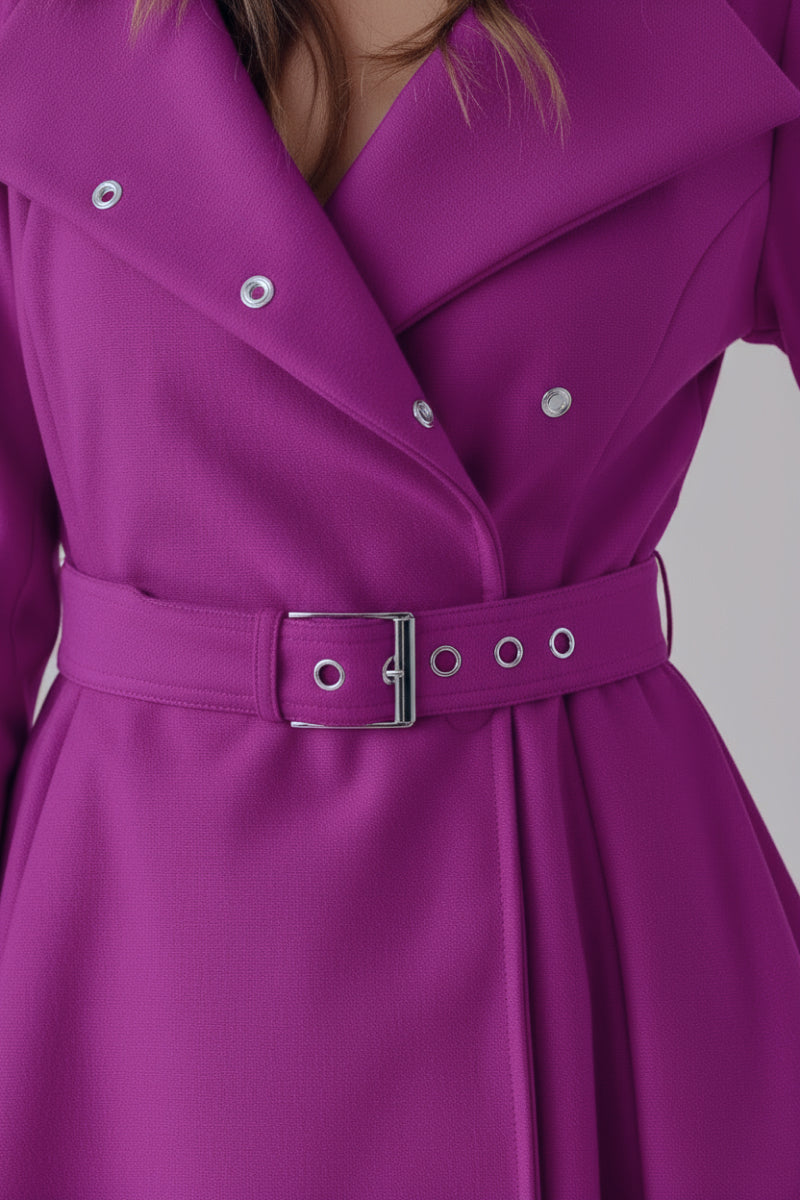 Raina palton impermeabil magenta - imagine 3