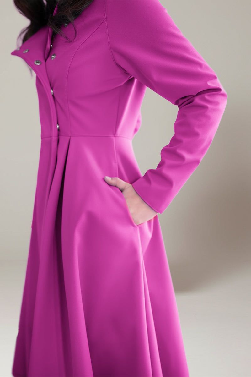 Raina palton impermeabil magenta - imagine 6