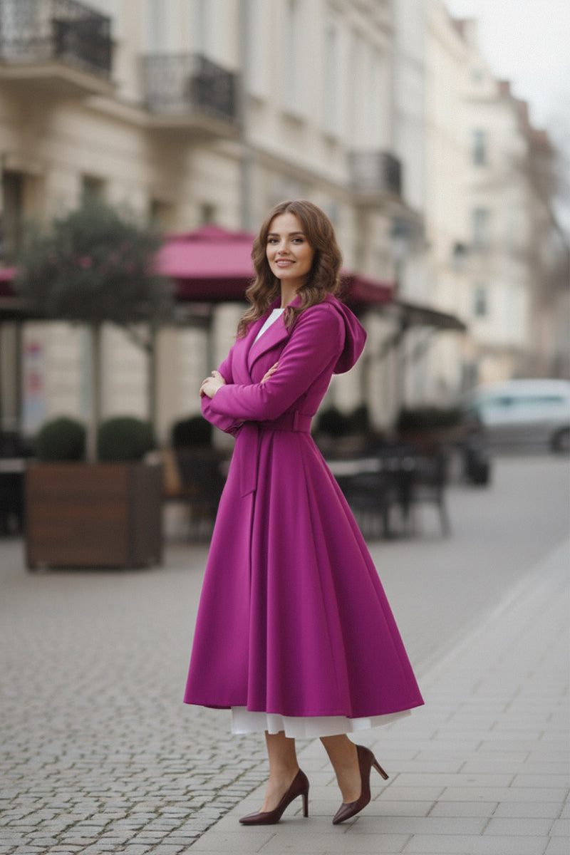 Raina palton impermeabil magenta - imagine 7