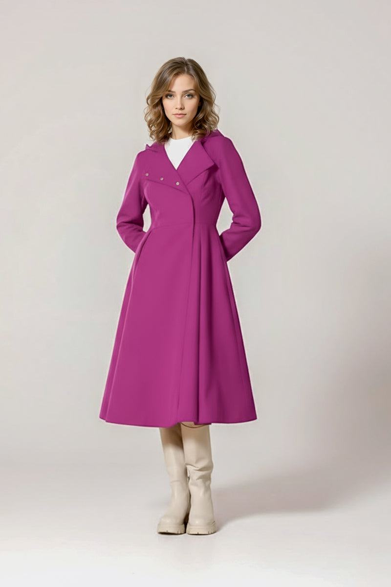 Raina palton impermeabil magenta - imagine 9