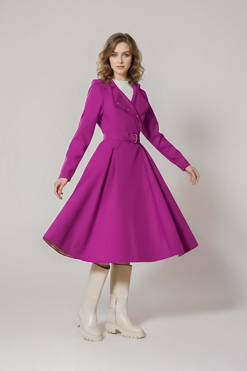 Raina palton impermeabil magenta - imagine 10