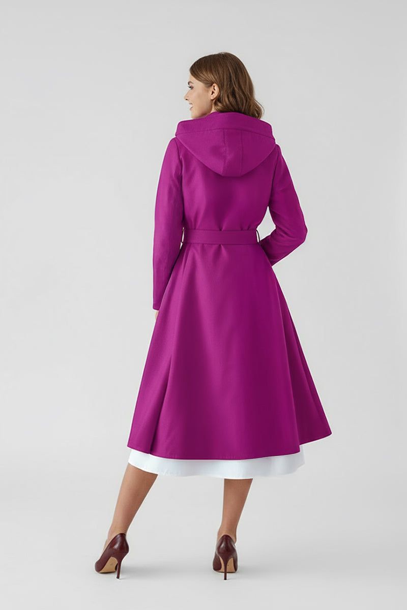 Raina palton impermeabil magenta - imagine 11