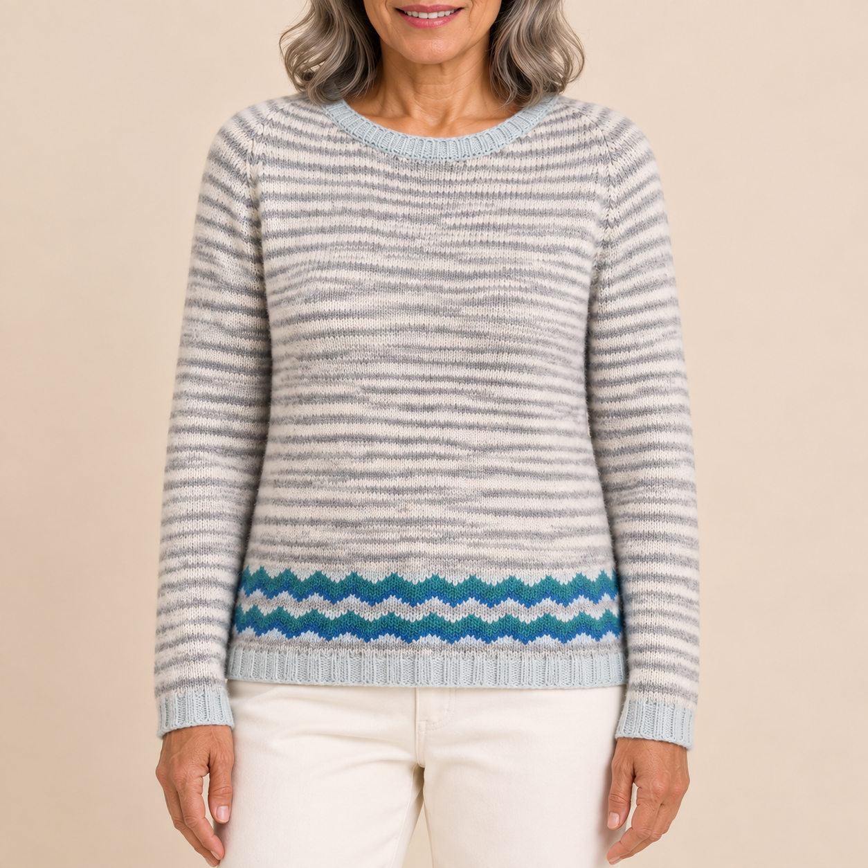 Ramona – Gestreifter Pullover Blau – Produktansicht