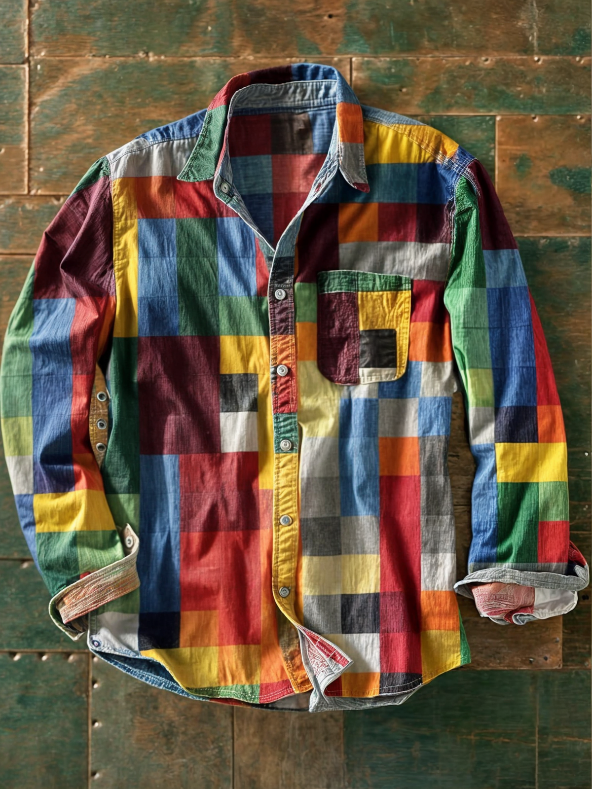 Cămașă patchwork Russel - vedere principală