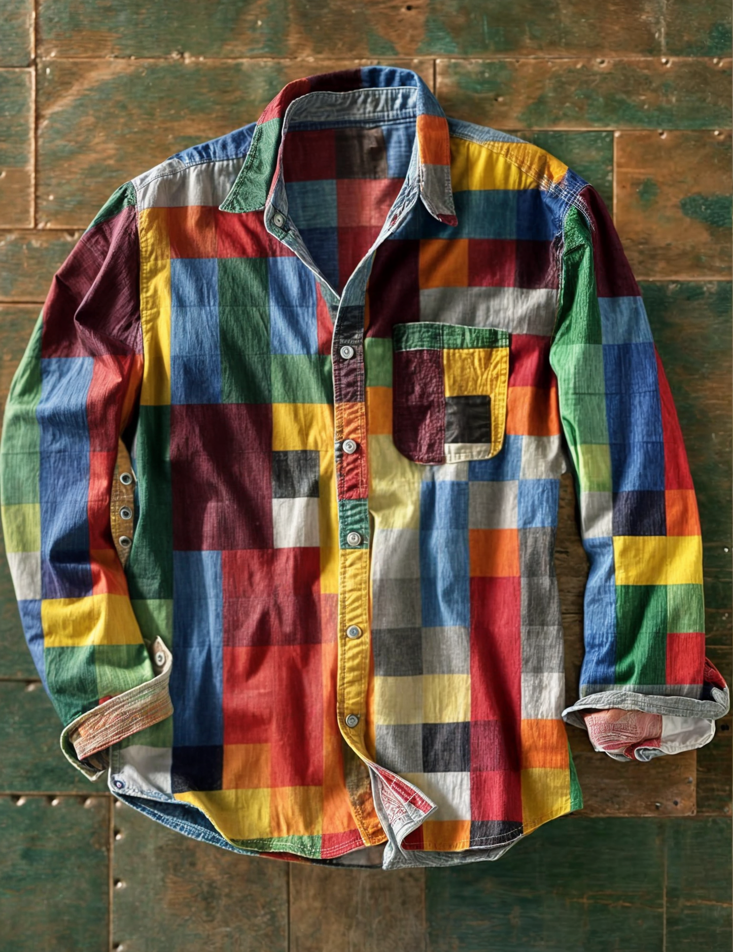 Cămașă patchwork Russel - vedere principală