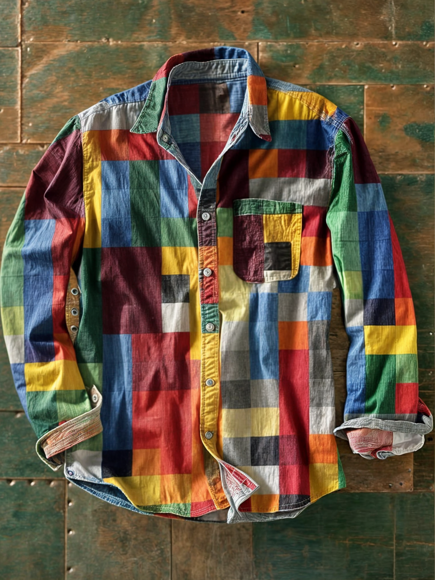 Cămașă patchwork Russel - vedere principală