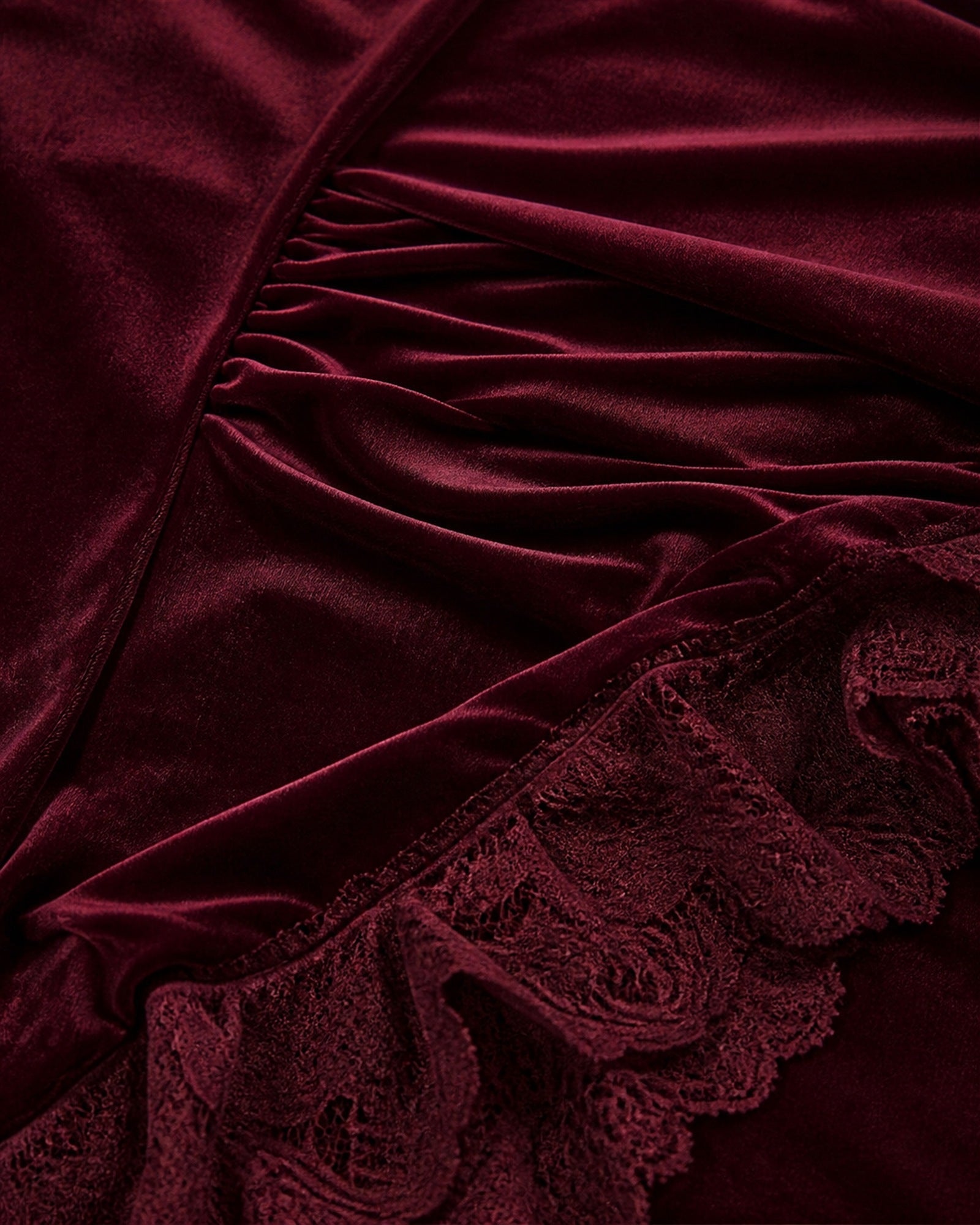 Sabina rochie burgundy din catifea - detaliu țesătură