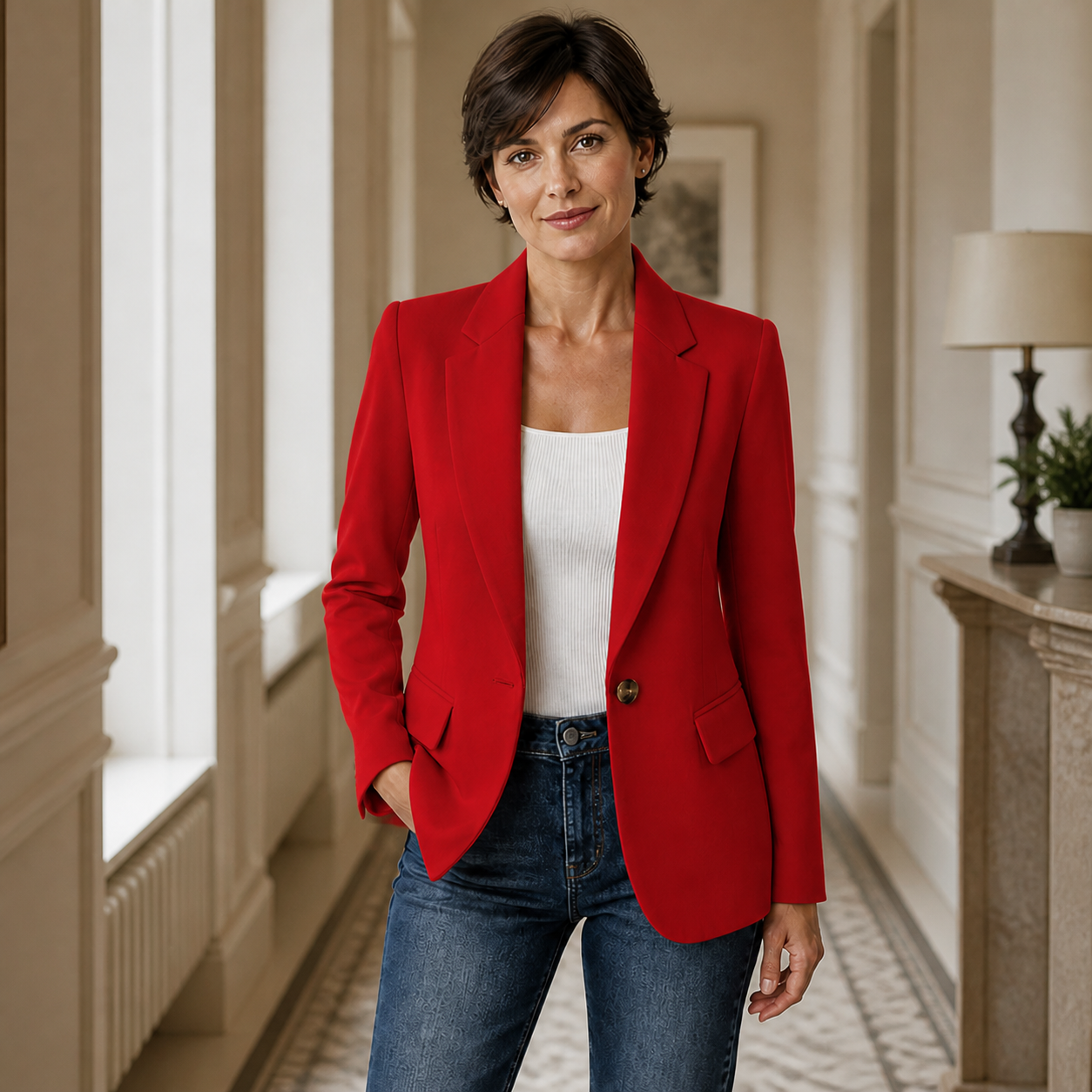 Sacou Sheryl roșu – vedere frontală