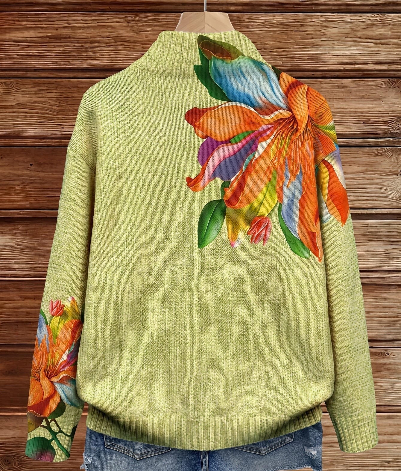 Sidonie | Damen Cardigan mit tropical lily pattern – Bild 2