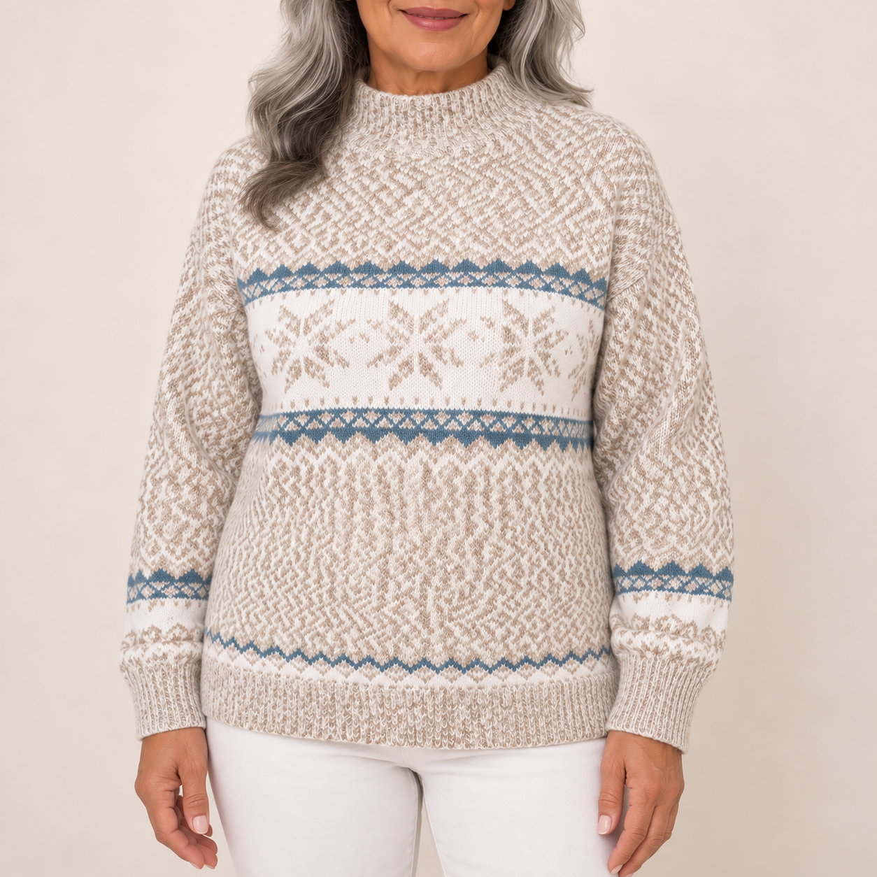 Simona – Nordpullover Beige – Produktansicht
