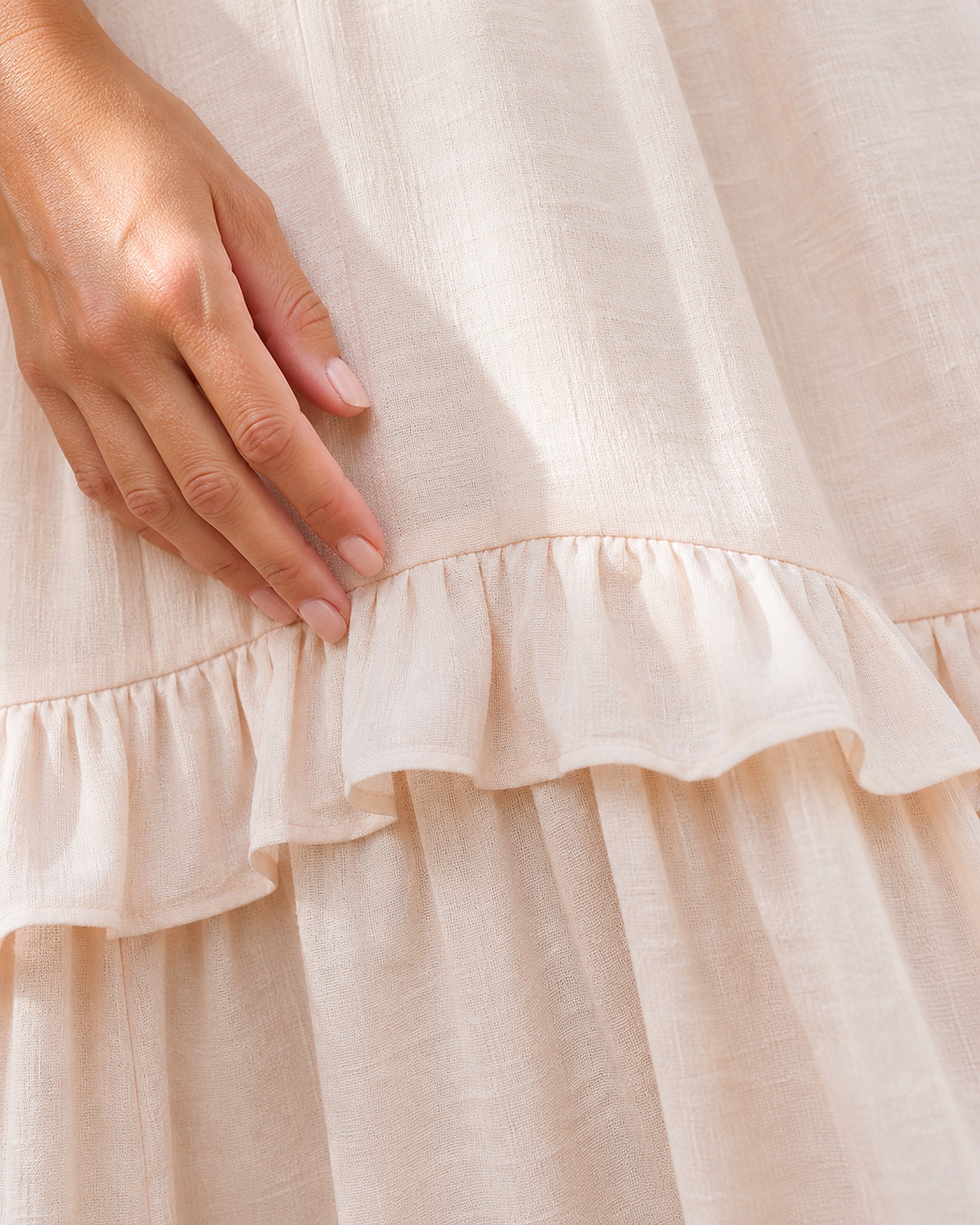Sorina rochie maxi caise - detaliu tesatura