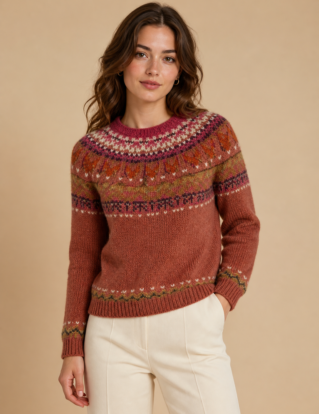 Stela pulover tricotat multicolor - vedere principală