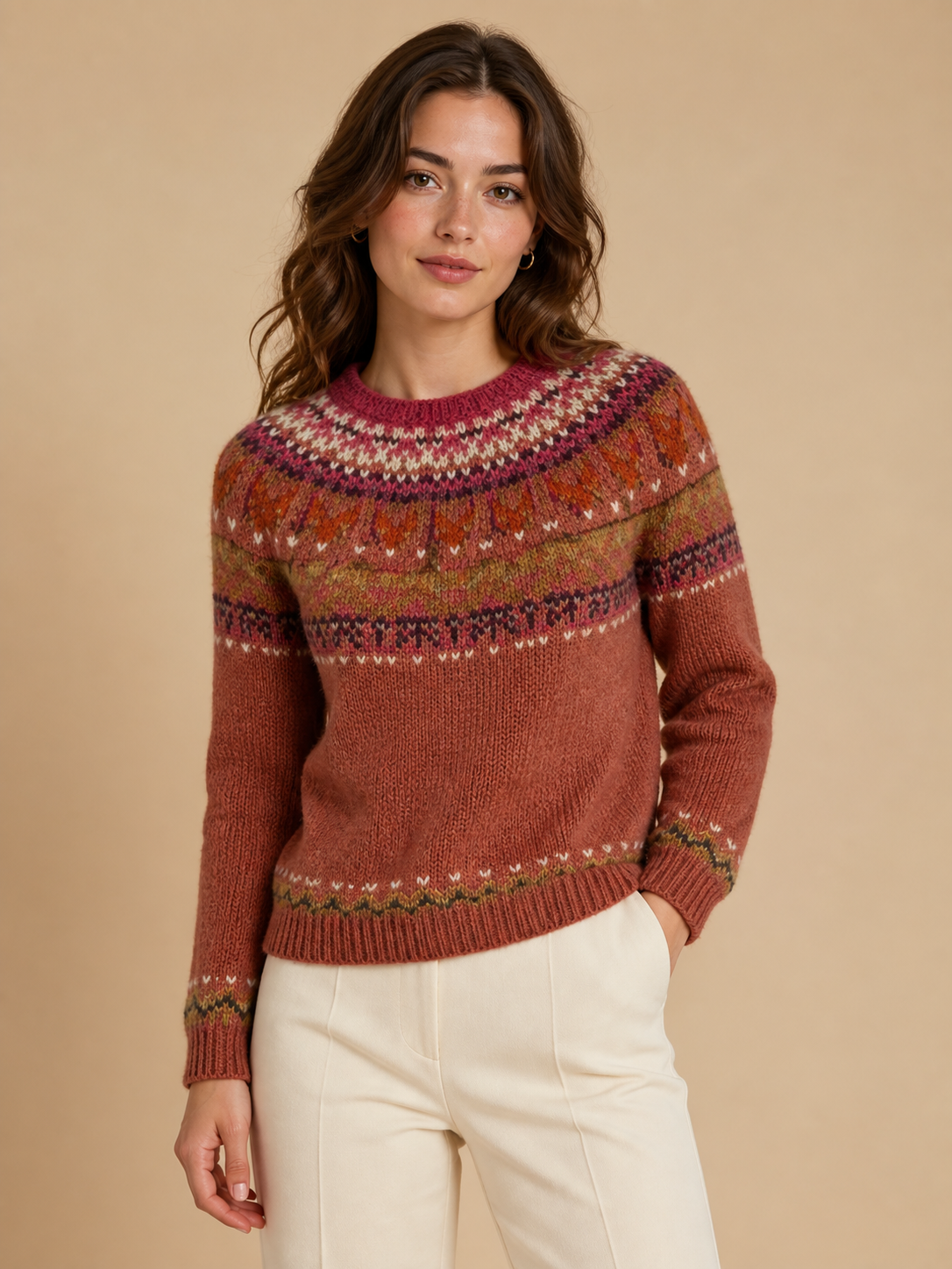 Stela pulover tricotat multicolor - vedere principală