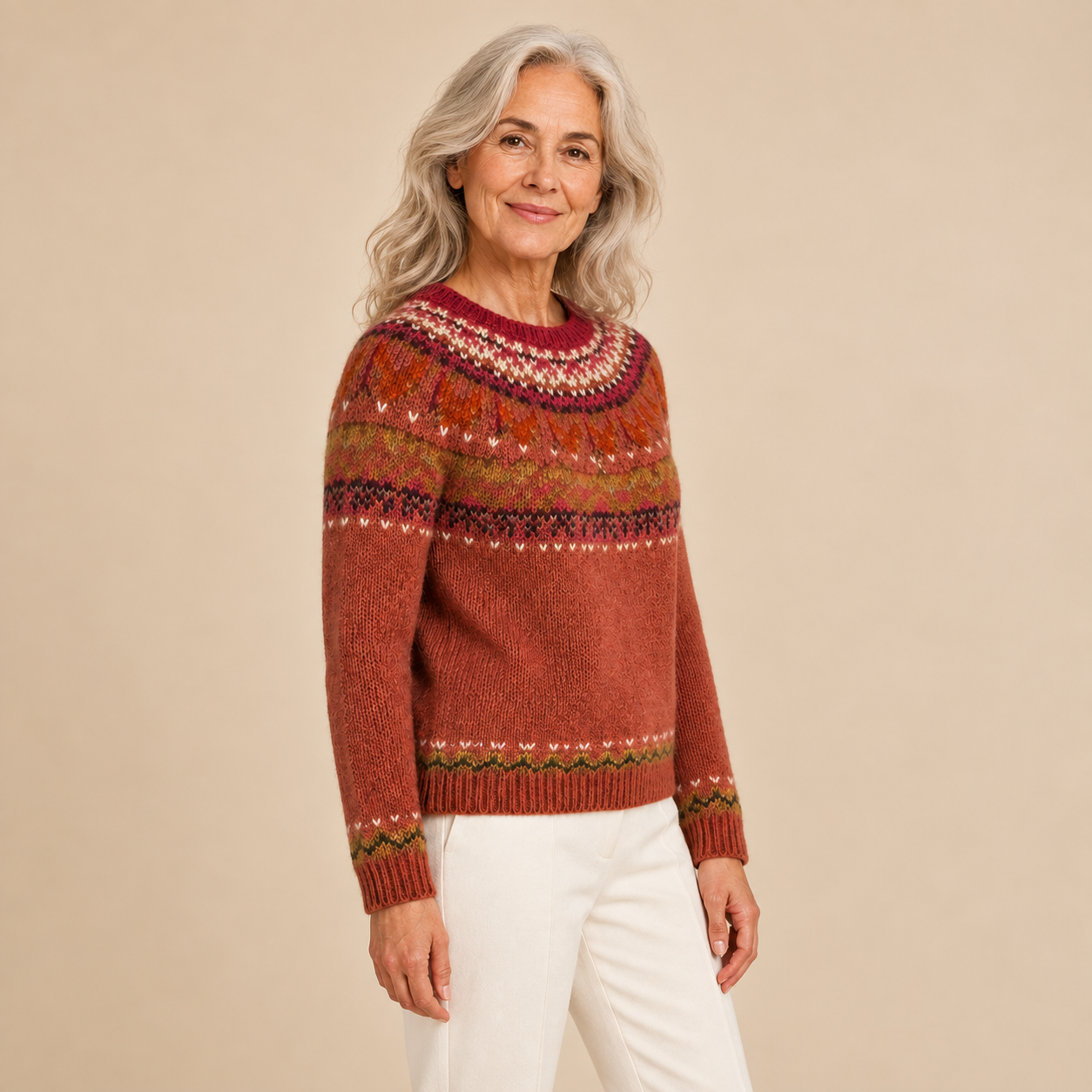 Stela – Norwegerpullover, Dreiviertelansicht