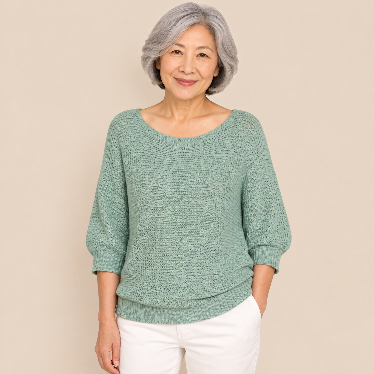 Teodora – Pullover – Grün – Vorderansicht