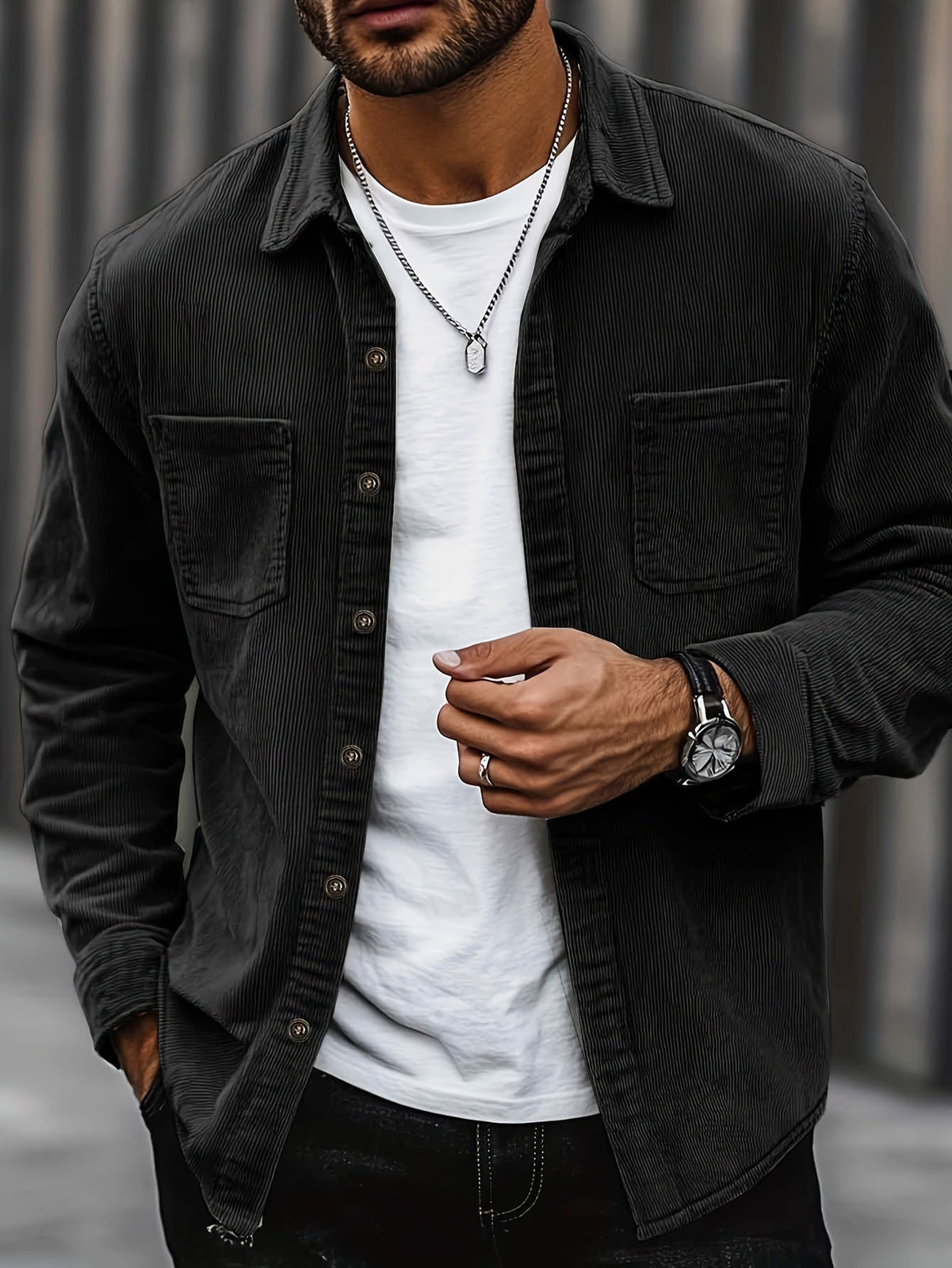 Bryce | Langarm-Overshirt mit Taschen – Produktansicht 15