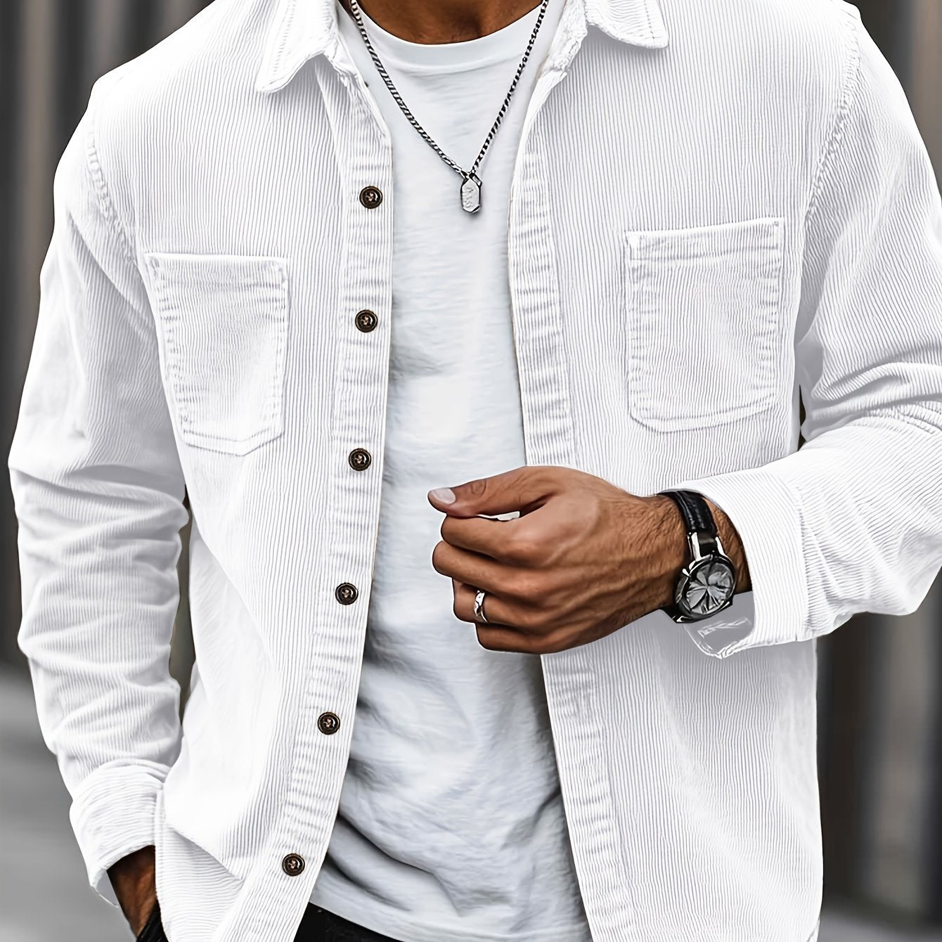 Bryce | Langarm-Overshirt mit Taschen – Produktansicht 28