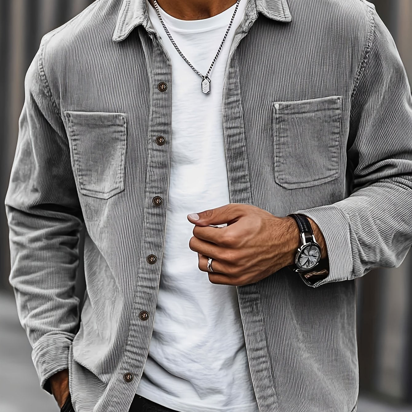Bryce | Langarm-Overshirt mit Taschen – Produktansicht 42