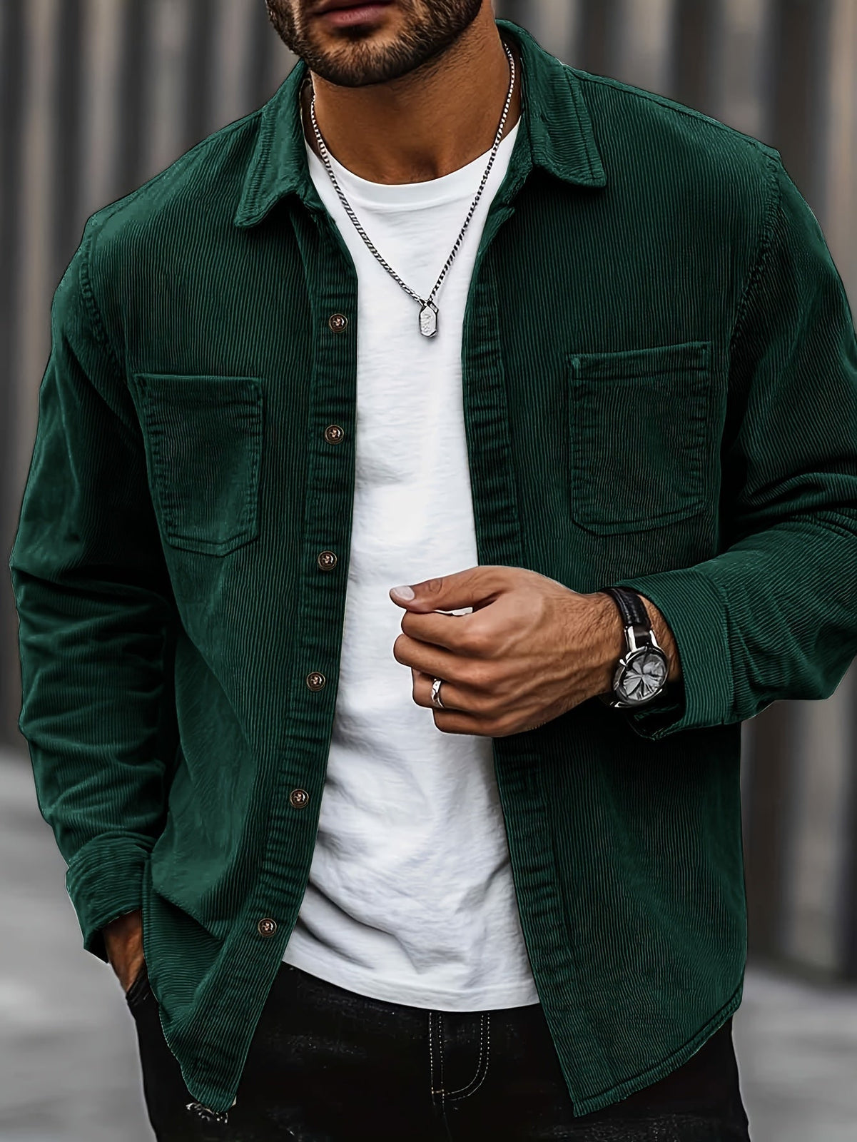 Bryce | Langarm-Overshirt mit Taschen – Produktansicht 50