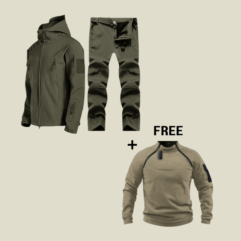 Carlo | Wasserabweisender Militäranzug mit Fleecepullover – Produktansicht 4
