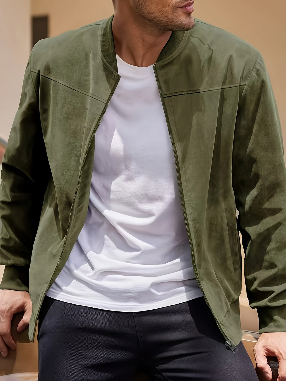 Dex | Herren-Zipperjacke in Wildleder-Optik – Produktansicht 7