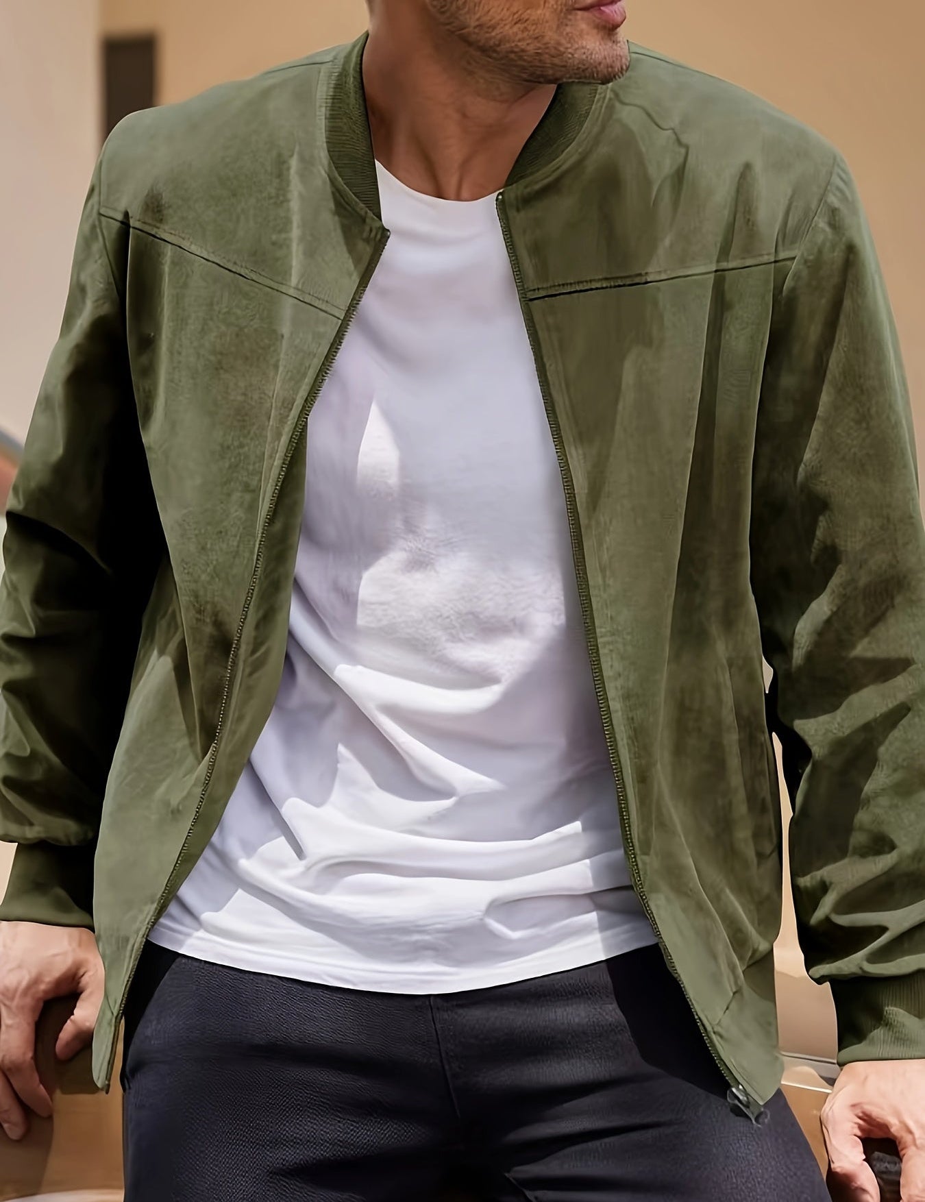 Dex | Herren-Zipperjacke in Wildleder-Optik – Produktansicht 7