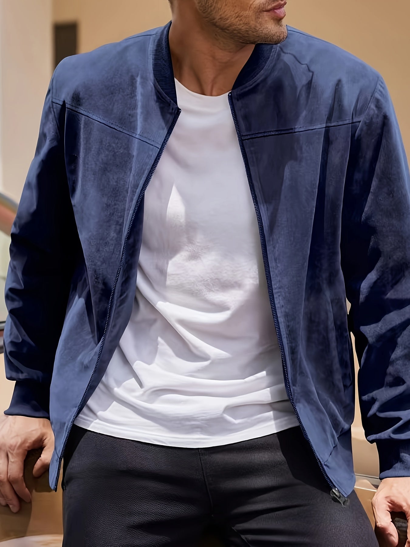 Dex | Herren-Zipperjacke in Wildleder-Optik – Produktansicht 9