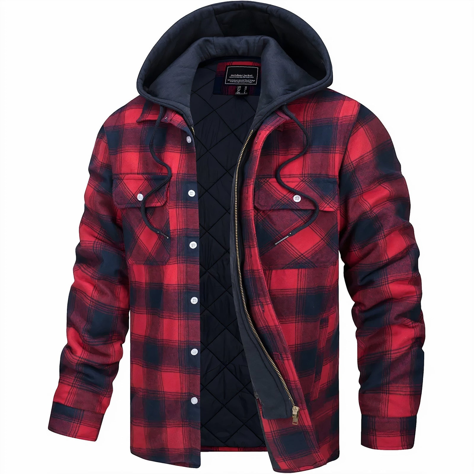 Marco - Plaid Winter Jacket Rot