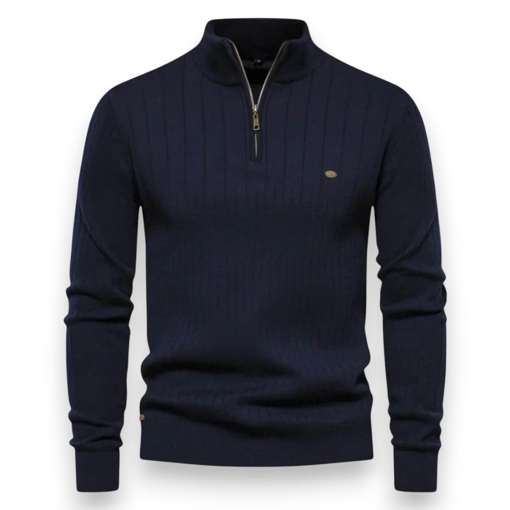Aurel – Bequemer Herrenpullover – Marineblau – Bild 1
