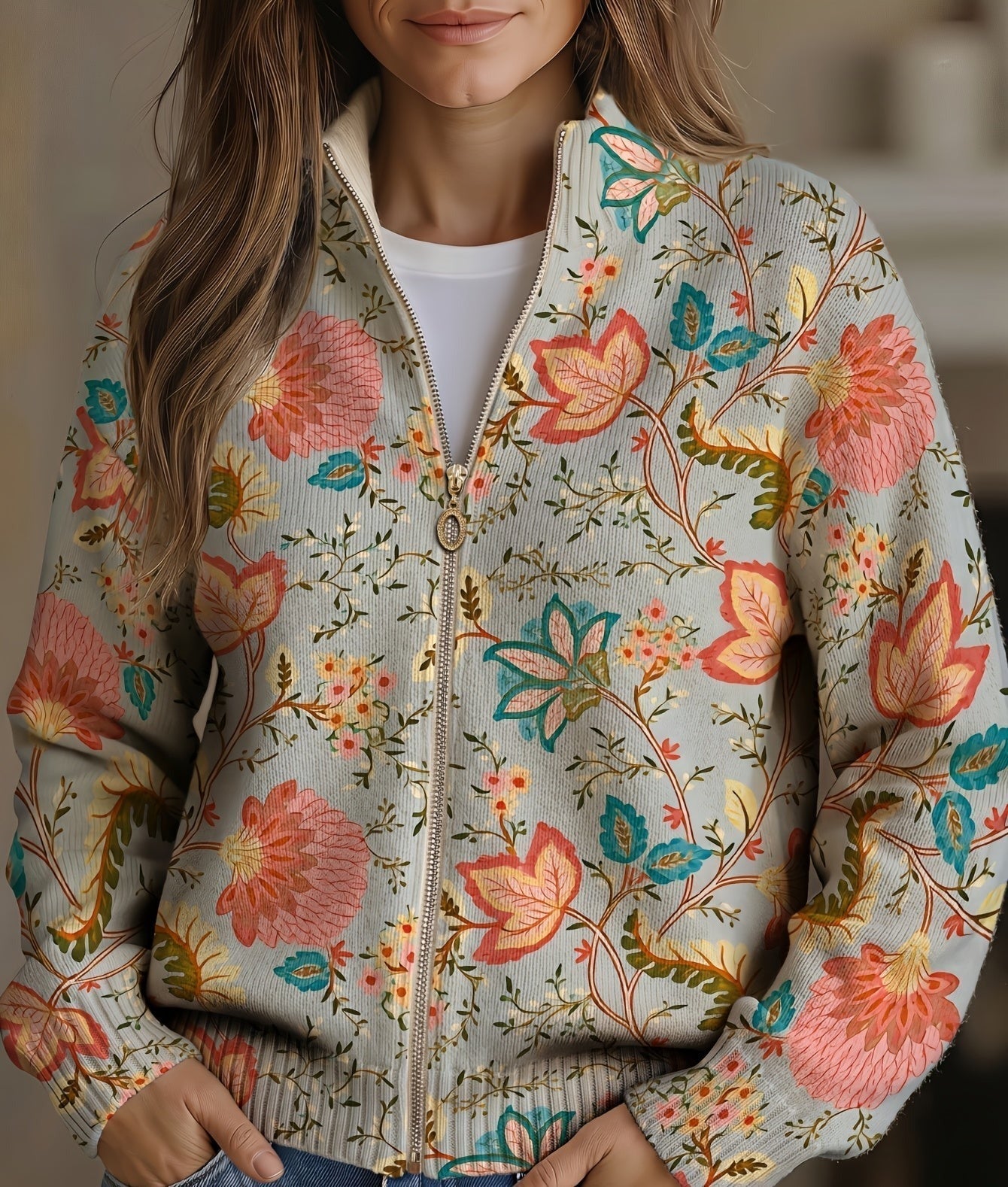 Xanthe | Cardigan mit Blumenprint – Bild 1