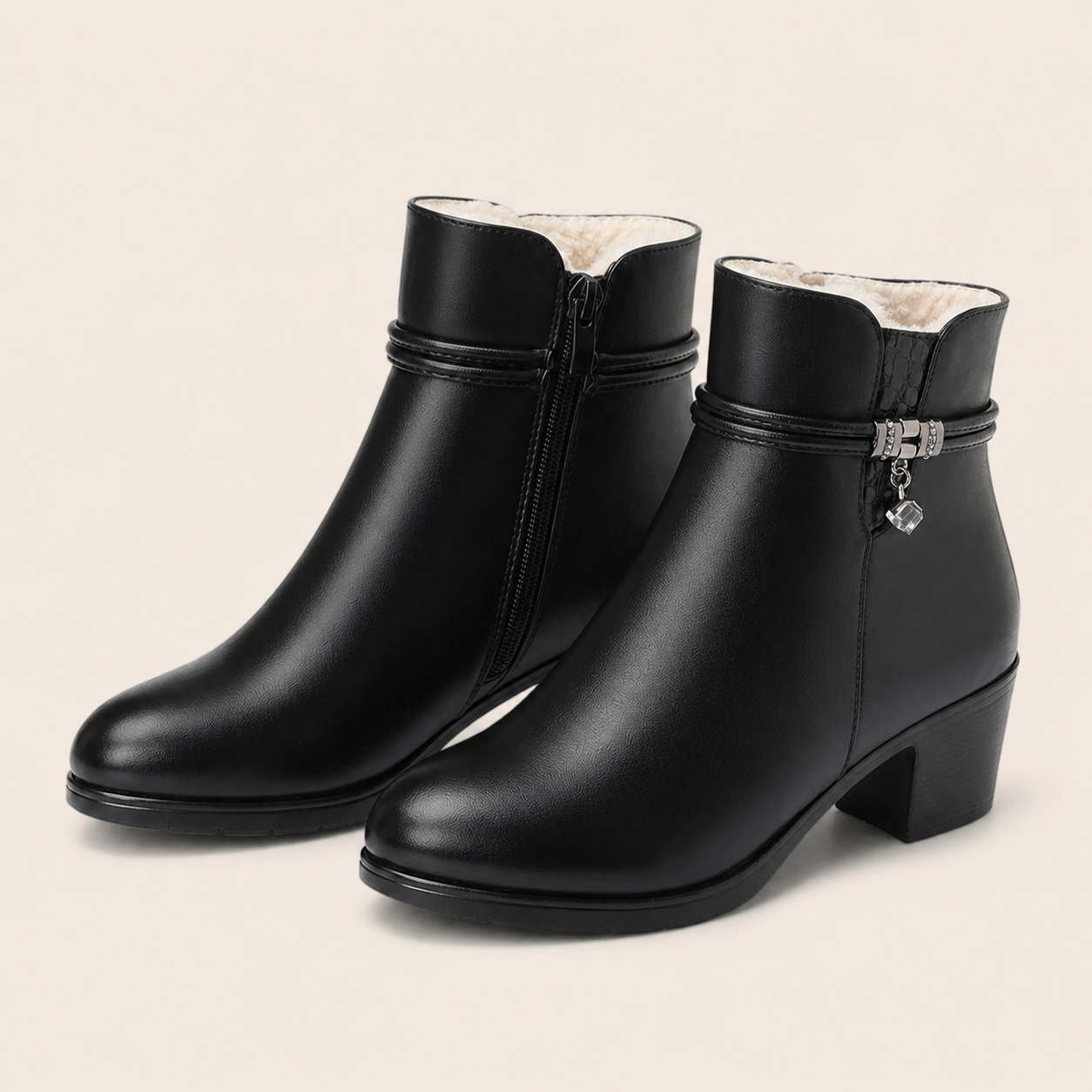 Zamfira botine Negru